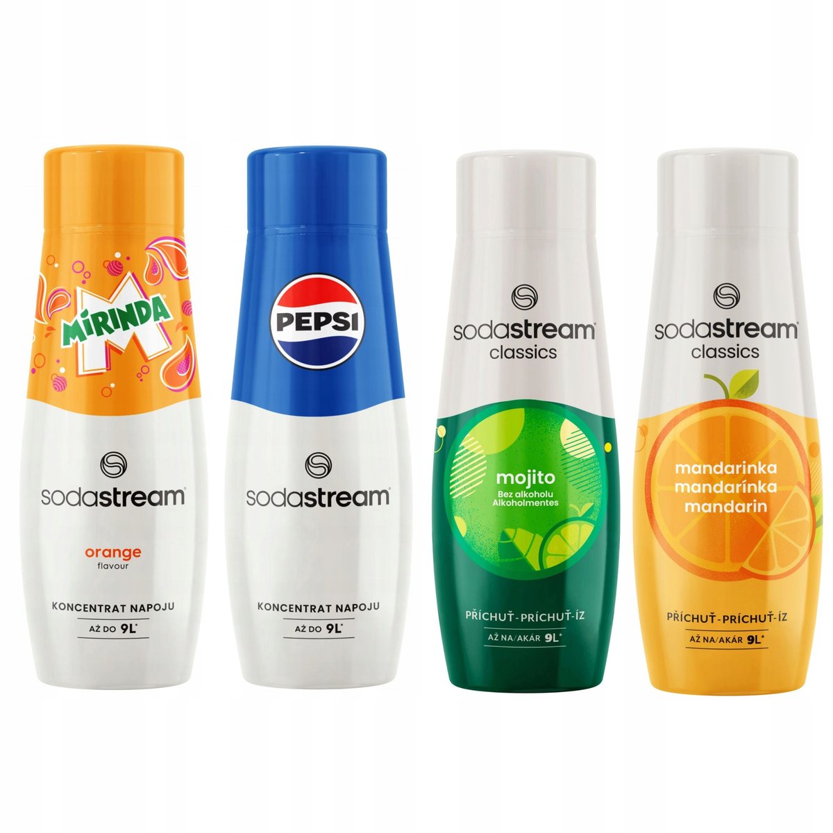 SODASTREAM Mirinda + Pepsi + Mojito + Mandarynka syropy 4 szt.