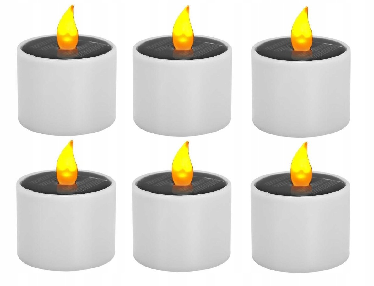 Znicz Wkład Led Elektryczny Solarny Ruchomy 6 Szt.