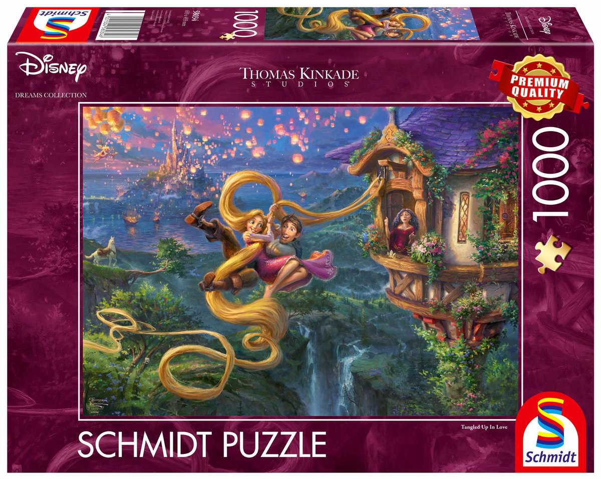 Schmidt Spiele Puzzle, puzzle 1000 pq t.kinkade roszpunka zaplątani w miłości 113367