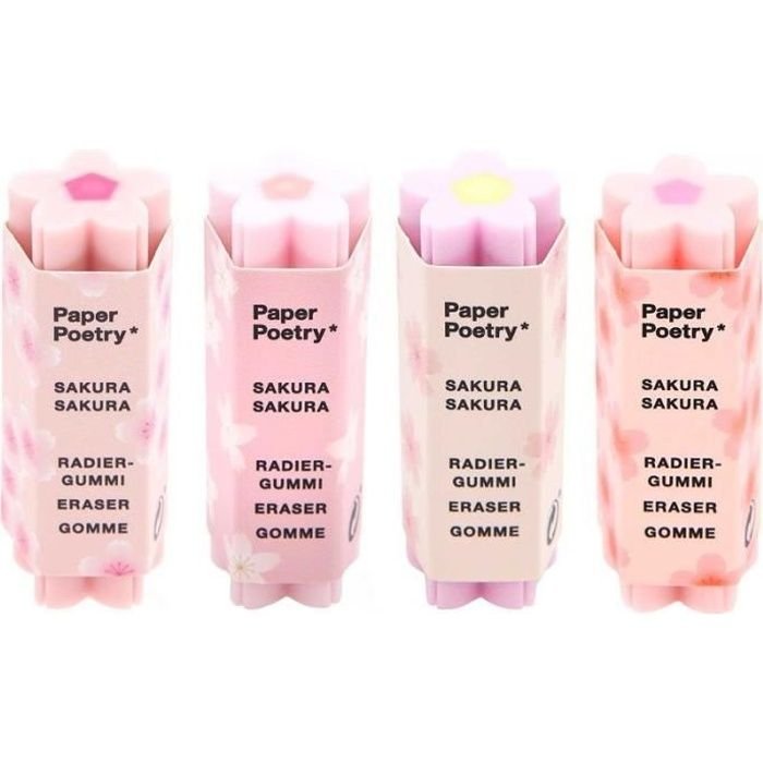 Długa różowa gumka do mazania w kształcie kwiatka Sakura, japońska wiosna