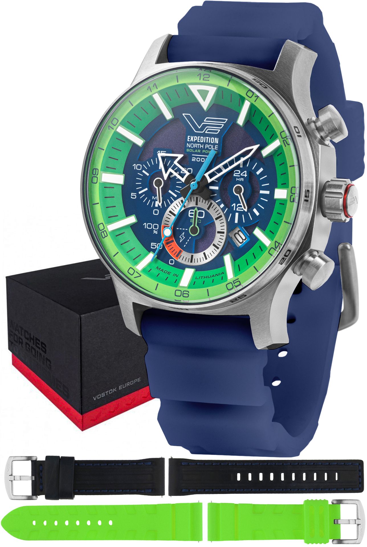 Zegarek Vostok Europe VR42-595A733SBL Expedition North Pole 1 Polar Spruce Solar 47mm