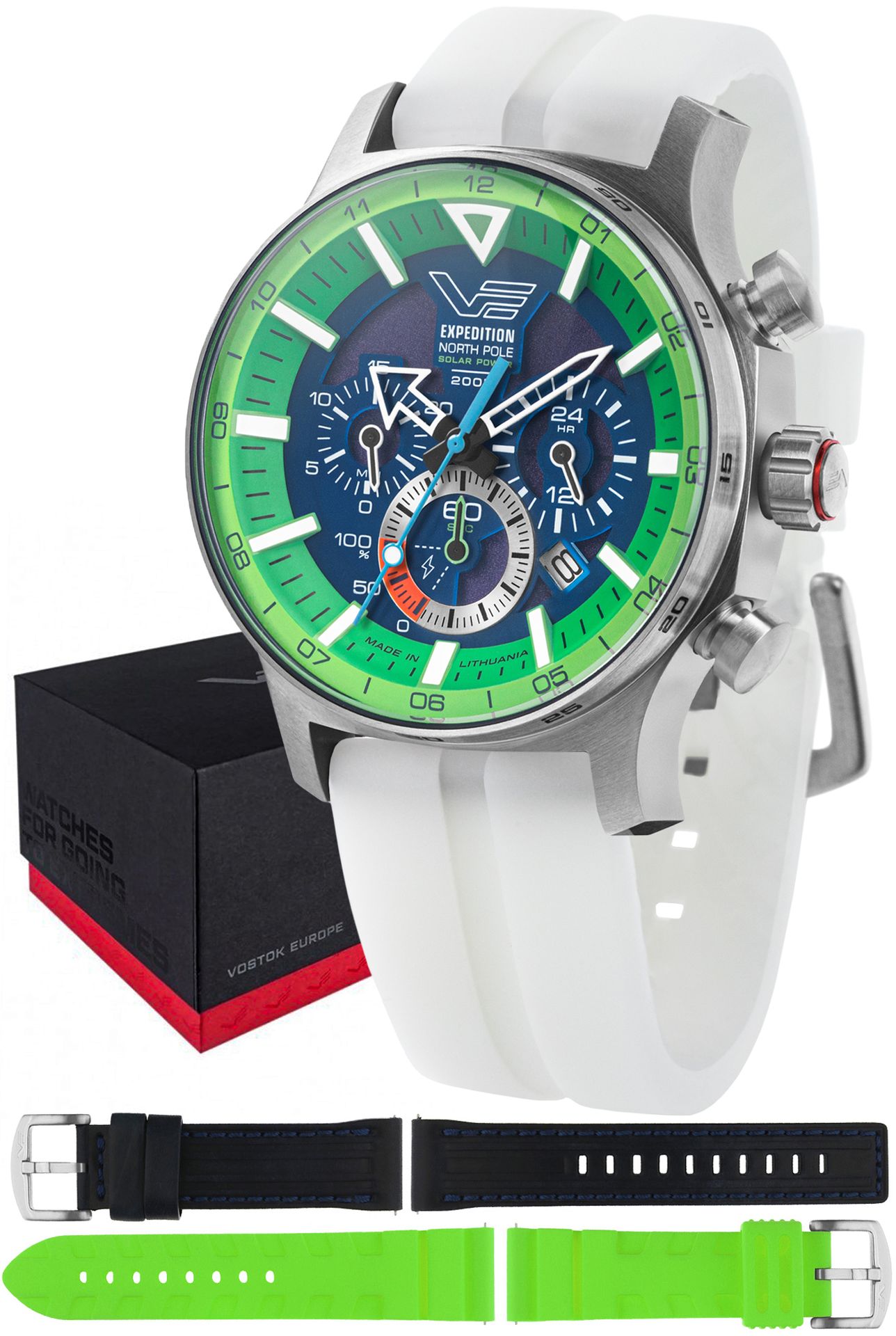 Zegarek Vostok Europe VR42-595A733SW Expedition North Pole 1 Polar Spruce Solar 47mm