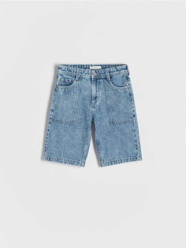 Reserved - Denimowe szorty baggy - niebieski