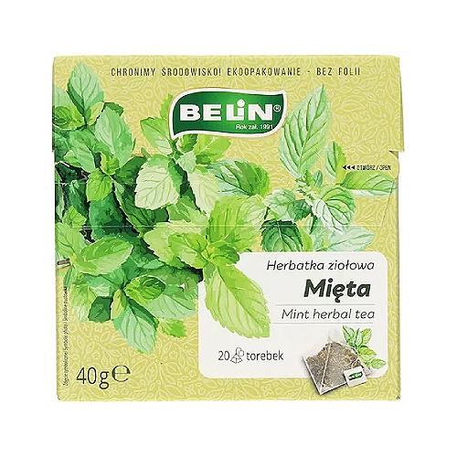 BELIN Herbatka ziołowa Mięta (piramidki), 20 torebek -> Wysyłka w 24h już za 3,99zł! [Odbiór w Żabce]