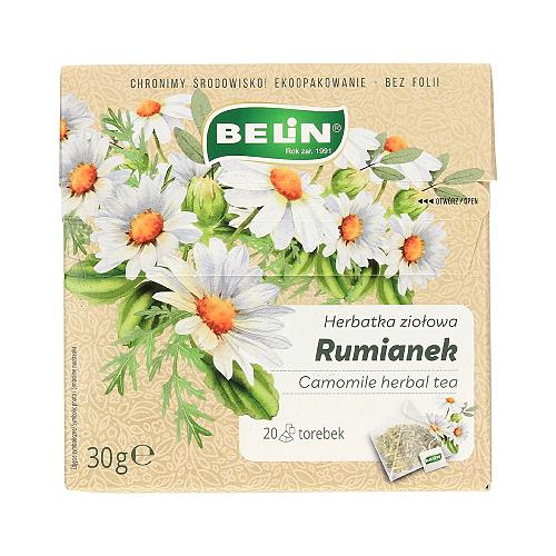 BELIN Herbatka ziołowa Rumianek (piramidki), 20 torebek -> Wysyłka w 24h już za 3,99zł! [Odbiór w Żabce]