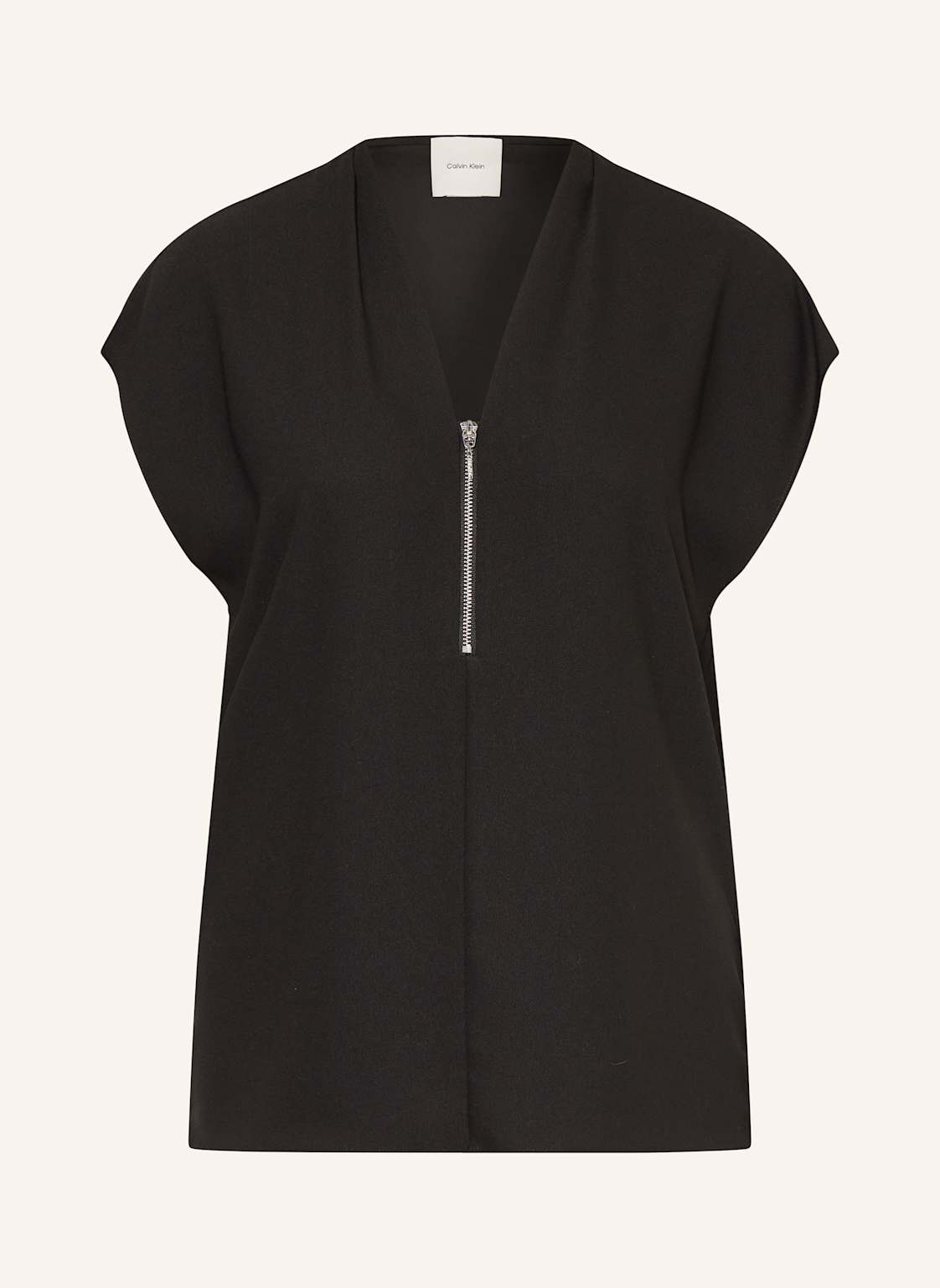 Calvin Klein Bluzka Bez Rękawów Georgette schwarz