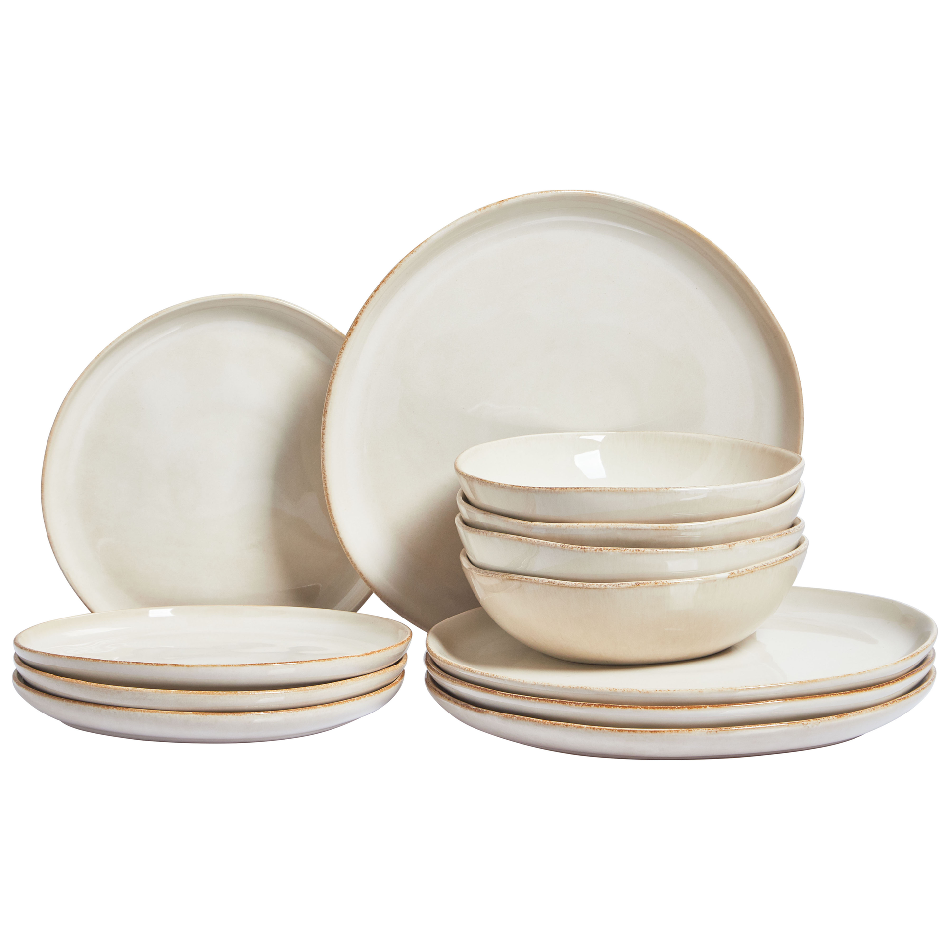 Zastawa stołowa 12-częściowa HOPS Kamionka Jasnobeżowy