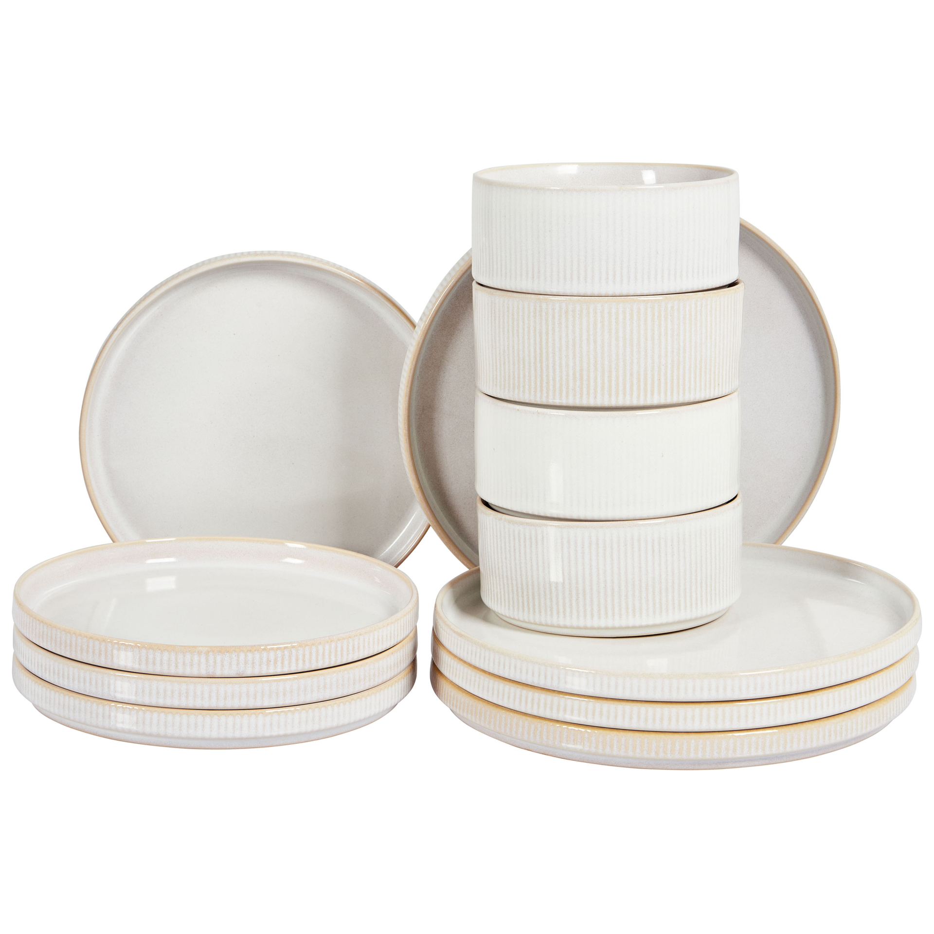 Zastawa stołowa 12-częściowa SPIKENARD Kamionka Złamana biel