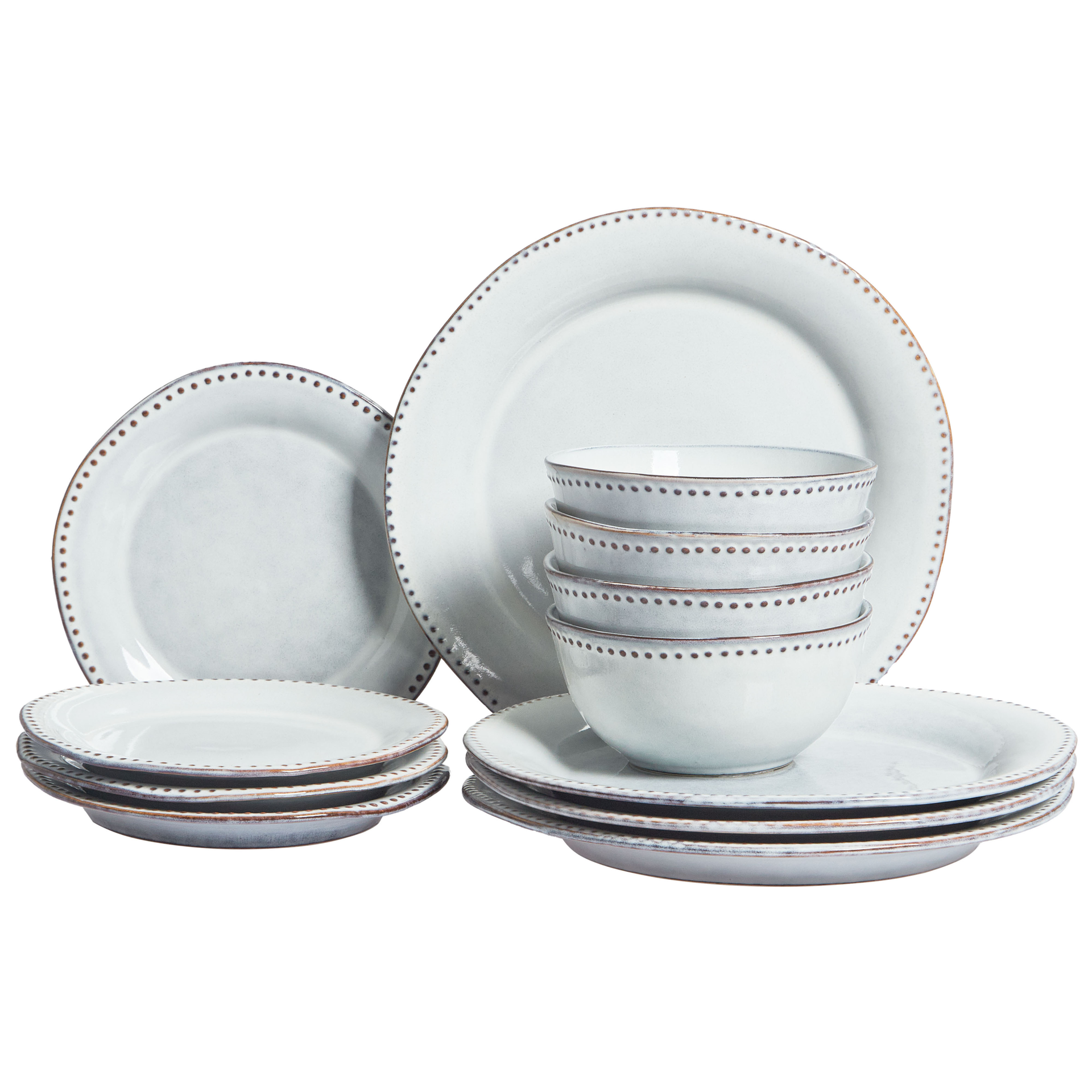 Zastawa stołowa 12-częściowa CHERVIL Kamionka Błękitny