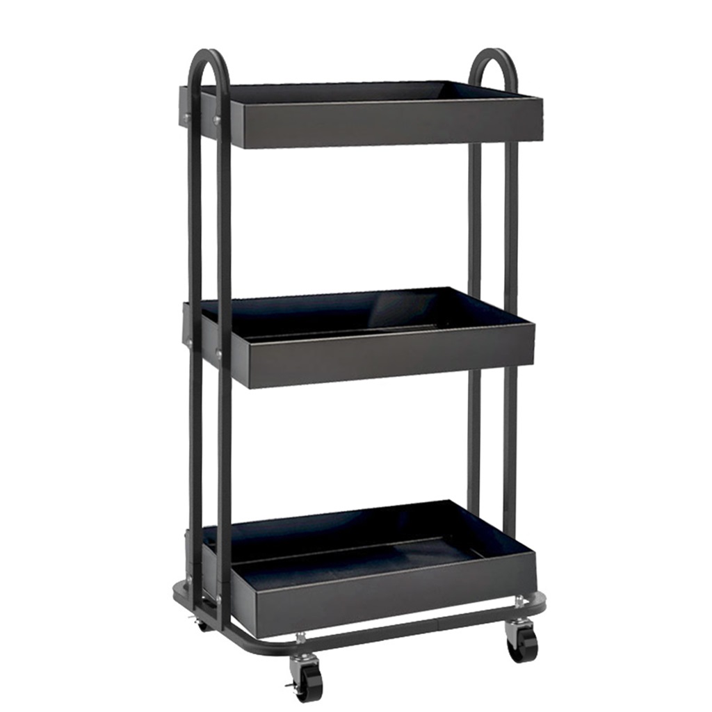 Pomocnik kosmetyczny fryzjerski do salonu ST028 uniwersalna szafka wózek stolik na kółkach z trzema półkami