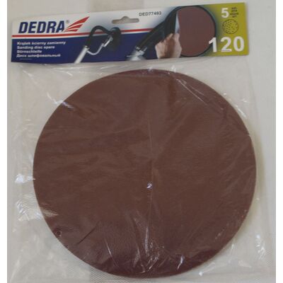 Tarczki ścierne do szlifierek do gipsu DEDRA DED77493 225 mm, gr.120, 5 szt.