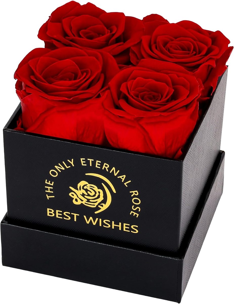 WIECZNA RÓŻA ZESTAW 4 WIECZNE RÓŻE W PUDEŁKU ROMANTYCZNY PREZENT DLA NIEJ