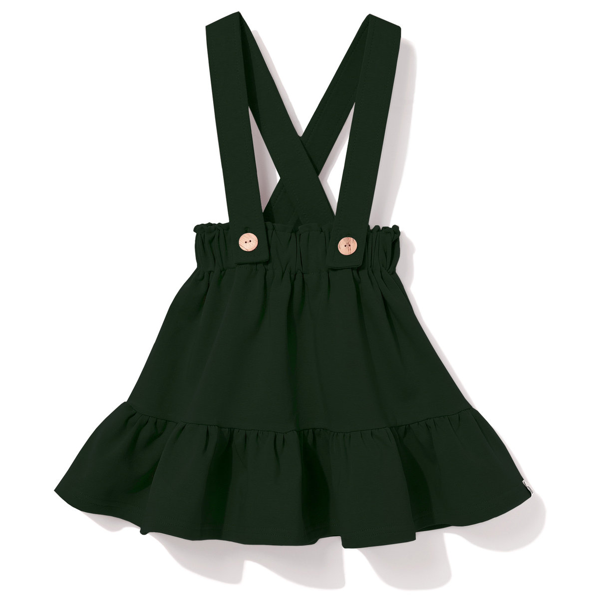 Spódnica bawełniana, zielona z szelkami 128/134