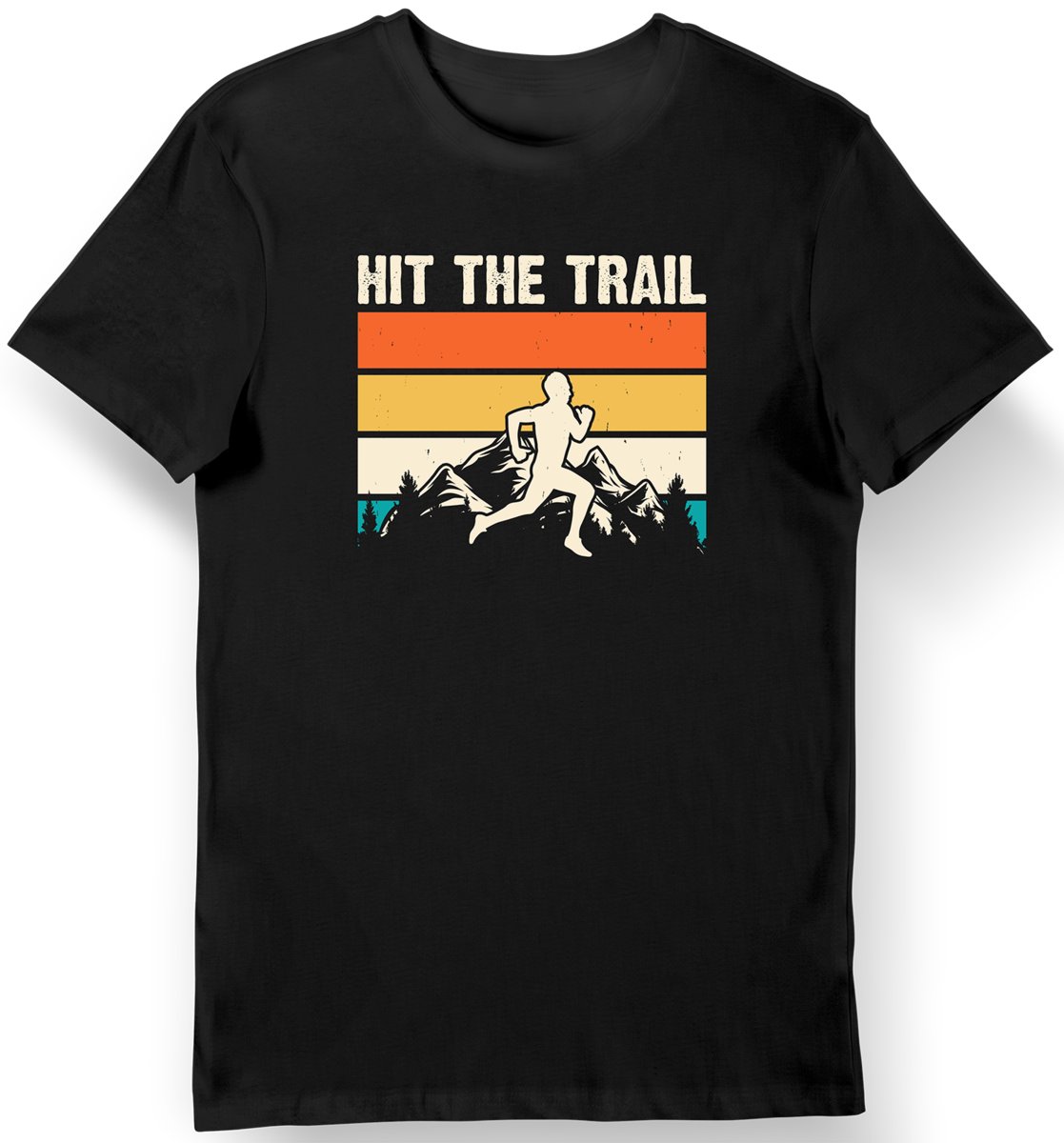 Koszulka męska dla biegacza z napisem hit the trail czarna XL