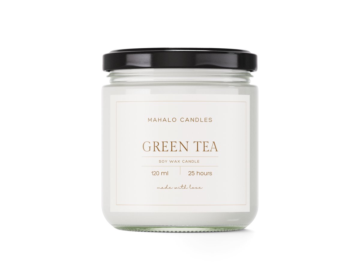 Świeca sojowa 120ml GREEN TEA Handmade MahaloCandles