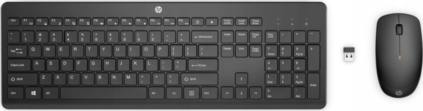 Klawiatura + mysz HP 230 Wireless Keyboard & Mouse EN combo - bezdrátová klávesnice a myš