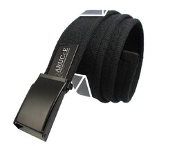 Pasek Parciany Arucce Bawełniany PARCIAK 40 mm Z CZARNĄ Klamrą Zatrzaskową CZARNY Szeroki