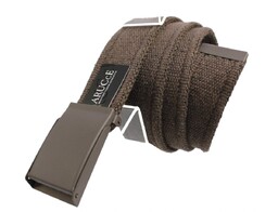 Pasek Parciany Arucce Bawełniany PARCIAK 40 mm Z CZEKOLADOWĄ Klamrą Zatrzaskową CZEKOLADOWY Szeroki