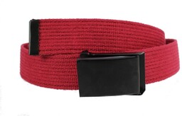 Pasek Parciany PolskaGalanteria Bawełniany PARCIAK 40 mm Z Czarną Klamrą Zatrzaskową Bordowy Szeroki