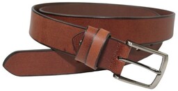 Pasek Skórzany ARUCCE (PL) Skóra Licowa EXTRA 35 mm BRĄZOWY Gładki Klamra Tradycyjna