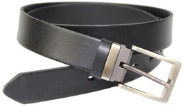 Pasek Skórzany ARUCCE (PL) Skóra Licowa EXTRA 35 mm CZARNY Gładki Klamra Nowoczesna