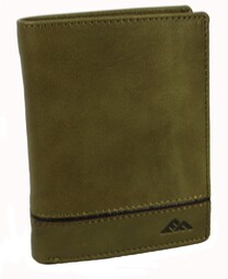 Portfel Męski Skórzany EL FORREST Duży Pionowy Bez Zapięcia Dwa Skrzydełka 859 12 RFID OLIWKOWY 13 x 10 x 2.5 [cm]