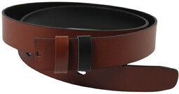 Pasek Skórzany Bez Klamry COMPLEX (PL) Skóra Naturalna GŁADKI 35 mm DWUSTRONNY BRĄZOWY-CZARNY