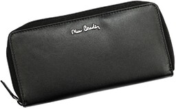 Portfel Damski Skóra Naturalna Pierre Cardin Duży Z Suwakiem I Klamrą Piórnik 2201 CZARNY 19,5 x 10 x 3 [cm]