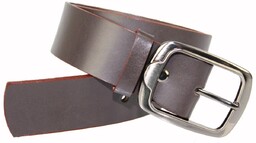 Pasek Skórzany Damski MASSIMO (PL) Skóra Naturalna EXTRA Gładki 40 mm MLECZNA CZEKOLADA z Brązową Lamówką