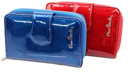 Portfel Damski Skóra Naturalna PIERRE CARDIN Z Suwakiem Piórnik 13 cm Lakierowany 115