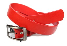 Pasek Skórzany Damski PAS-MAX (PL) Gładki 40 mm Skóra Licowa EXTRA CZERWONY k62