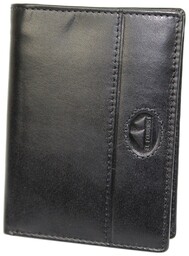 Portfel Męski Skórzany EL FORREST Skóra Bydlęca Duży Pionowy Bez Zapięcia Dwa Skrzydełka RFID CZARNY 896 61 13 x 10 x 3 [cm]