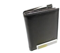 Portfel Męski Skórzany SARA (PL) Skóra Licowa Duży Pionowy Bez Zapięcia Jedno Skrzydełko Kieszeń I Suwak Na Bilon