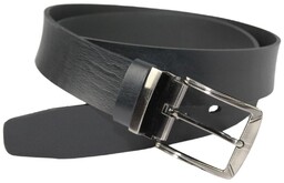 Pasek Skórzany Polska Galanteria (PL) Skóra Licowa EXTRA 40 mm CZARNY Gładki Klamra Nowoczesna XXL Nadwymiar