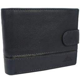 Portfel Męski Skórzany EL FORREST Skóra Licowa Poziomy Z Zapięciem Z Zapinką Wewnątrz 892 33 RFID GRANATOWY 12.5 x 9.5 x 3 [cm]