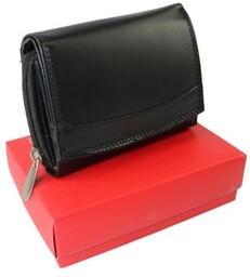 Portfel Damski Skórzany CAVALDI PPN330-SCL Czarny Skóra Licowa RIFD 12,5 x 10 x 4 [cm]