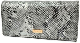 Portfel Damski Skórzany PATRIZIA Lakierowany Długi Max Z Suwakiem SNR-106 SZARY 19 x 10 x 3,5 [cm]