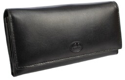 Portfel Damski Skórzany El Forest (PL) Klamra Skóra Bydlęca 19 cm 946-67 RFID CZARNY