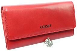 OUTLET Portfel Damski Skórzany COSSET Długi Suwak Wewnątrz Dodatkowy Organizer Skóra Naturalna A2242