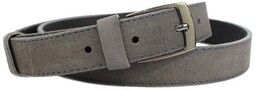 Pasek Szary Z Granatową Nitką COMPLEX (PL) Skóra Naturalna Licowa Zamsz 30 mm