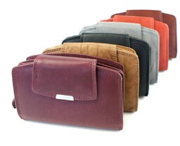Portfel Damski Skóra Licowa MONEY MAKER 13 cm Suwak Na Zewnątrz Kuferek Wzór I 12126B 13x9x3
