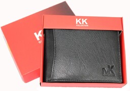 Portfel Męski Skórzany MONEY KEPPER Duży Poziomy Bez Zapięcia Dwa Skrzydełka Zapinka Wewnątrz KK 04 13 x 9,5 x 3 [cm]