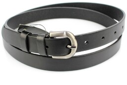 Pasek Damski Skórzany PAS-MAX (PL) Skóra Licowa EXTRA Gładki 25 mm CZARNY k91