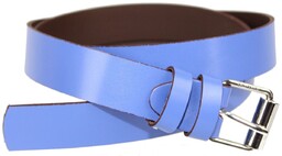 Pasek Damski Skórzany Arucce (PL) Skóra Licowa EXTRA 30 mm INDYGO Klamra z Rolką