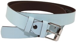 Pasek Damski Skórzany Arucce (PL) Skóra Licowa EXTRA 30 mm NIEBIESKI Klamra Srebrna z Rolką