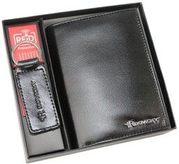Elegancki I Stylowy Męski Zestaw Upominkowy Rovicky Portfel + Breloczek 1701