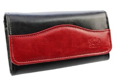 Elegancki Portfel Damski Skórzany CRIS-POL(PL) Skóra Licowa 16,5 cm Klamra Wewnątrz