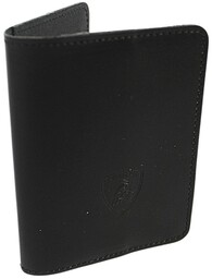 Etui Na Dokumenty PolskaGalanteria.pl LOGO Duże Skóra Naturalna Pionowe CZARNE