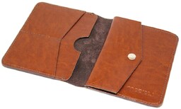 Etui Na Karty Dokumenty PolskaGalanteria Duże BRĄZOWY Skóra Naturalna Pionowe z Miejscem Na Bilon MOTYW KARABIN 12 x 9 [cm]