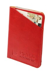Etui Na Karty Dokumenty PolskaGalanteria Małe Skóra Naturalna Pionowe EK-1 CZERWONE